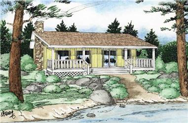 2-Bedroom, 884 Sq Ft Country Home Plan - 177-1020 - Main Exterior