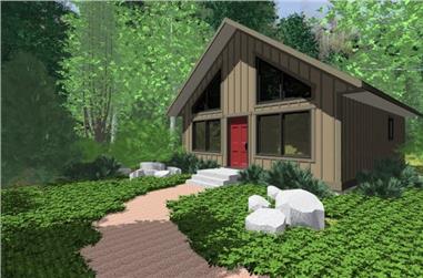 2-Bedroom, 796 Sq Ft Small House Plans - 177-1027 - Main Exterior