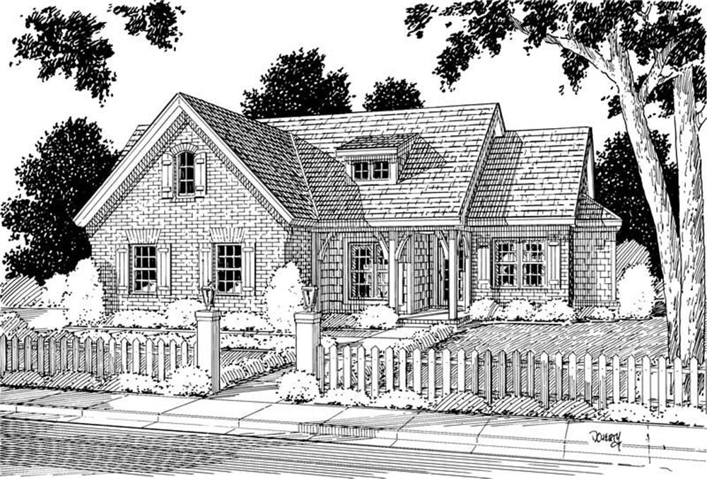 Front elevation of Small House Plans home (ThePlanCollection: House Plan #178-1010)