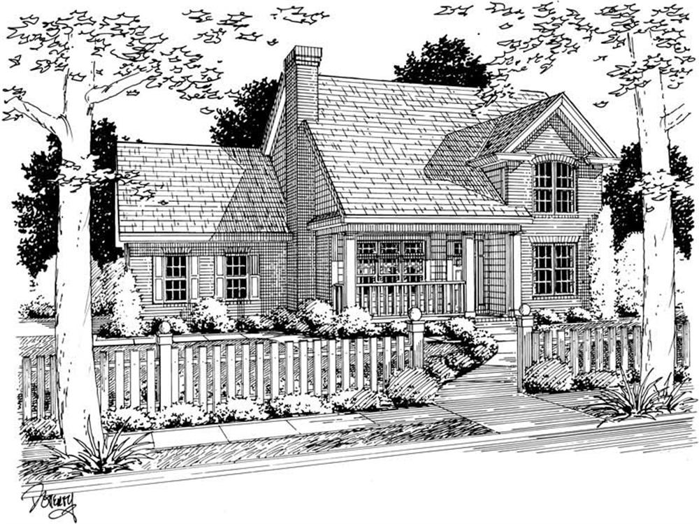 Front elevation of small traditional home (ThePlanCollection: House Plan #178-1070)