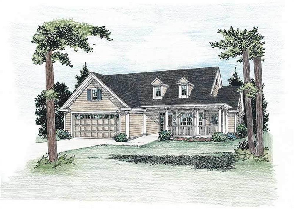 Front elevation of Country home (ThePlanCollection: House Plan #178-1073)