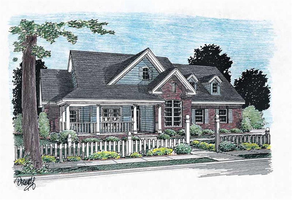 Front elevation of Country home (ThePlanCollection: House Plan #178-1074)