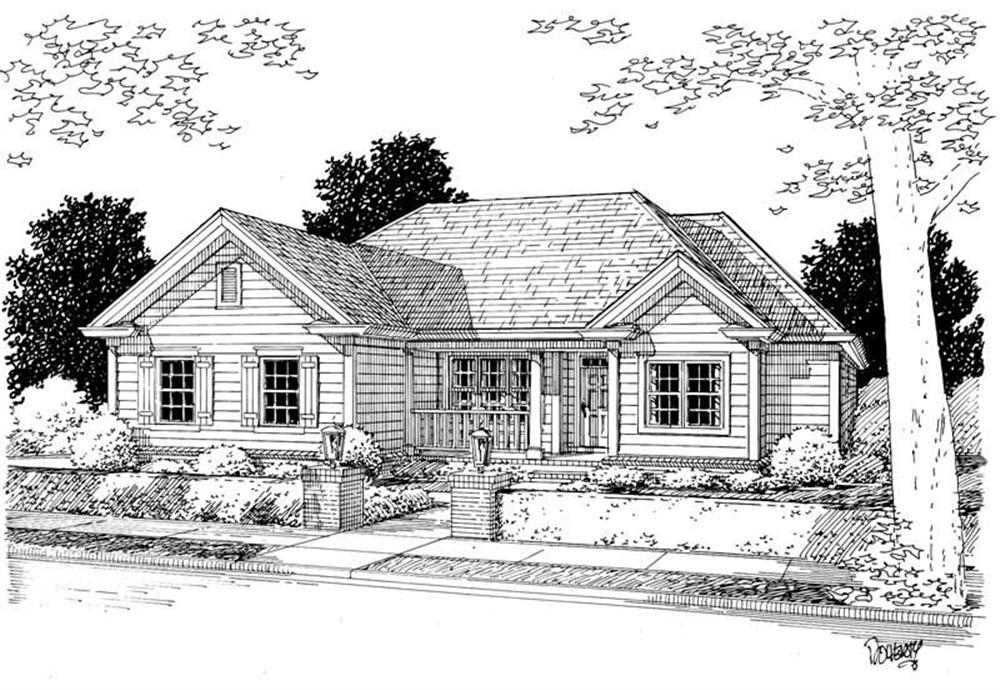 Front elevation of Small House Plans home (ThePlanCollection: House Plan #178-1076)