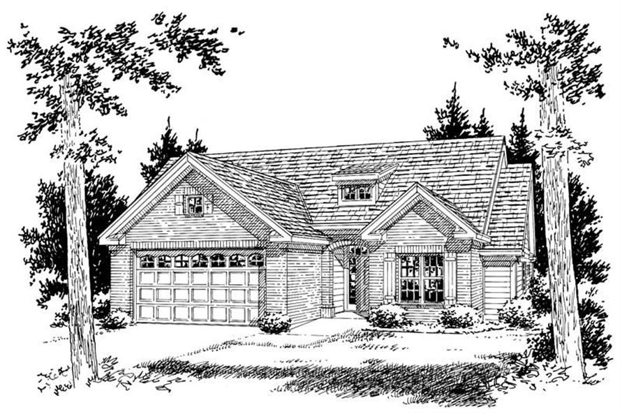 Front View of this 3-Bedroom, 1407 Sq Ft Plan - 178-1100