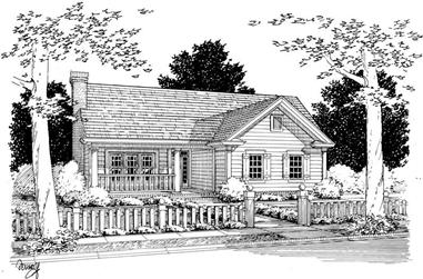 4-Bedroom, 1451 Sq Ft Country Home Plan - 178-1109 - Main Exterior
