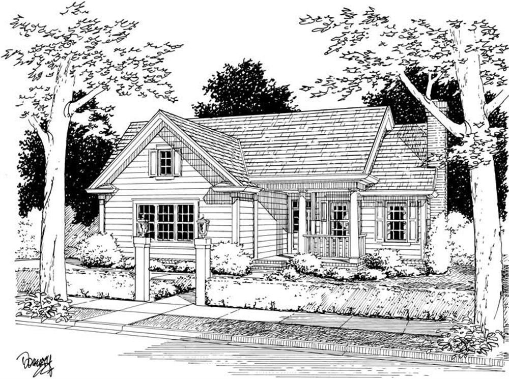 Front elevation of Small House Plans home (ThePlanCollection: House Plan #178-1111)