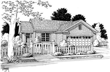 3-Bedroom, 1318 Sq Ft Small House Plans - 178-1135 - Main Exterior