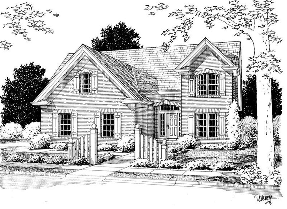 Front elevation of Country home (ThePlanCollection: House Plan #178-1137)