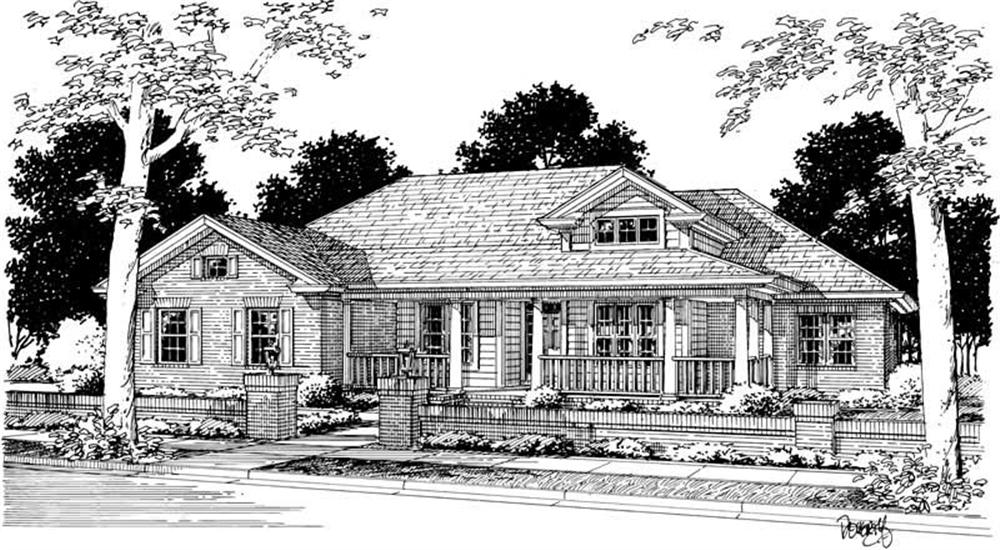 Front elevation of Ranch home (ThePlanCollection: House Plan #178-1143)