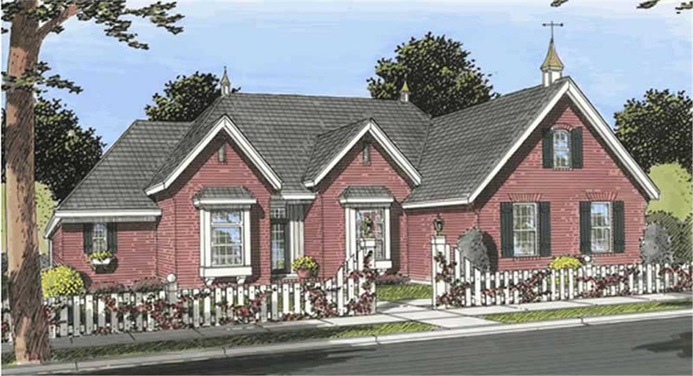 Front elevation of Country home (ThePlanCollection: House Plan #178-1167)