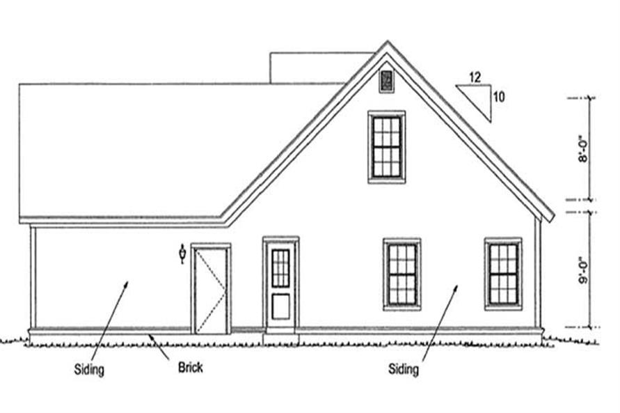 Home Plan Rear Elevation of this 3-Bedroom,1714 Sq Ft Plan -178-1176