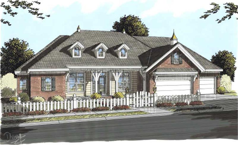 Front elevation of Cape Cod home (ThePlanCollection: House Plan #178-1193)