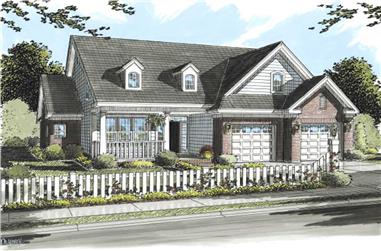 3-Bedroom, 1977 Sq Ft Cape Cod House Plan - 178-1194 - Front Exterior