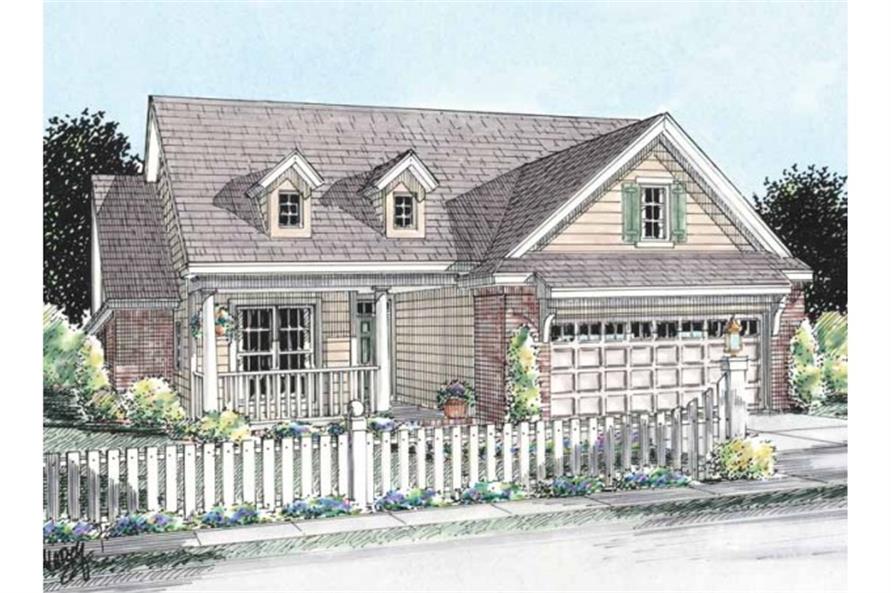 Home Plan Front Elevation of this 2-Bedroom,1274 Sq Ft Plan -178-1204