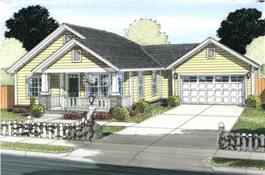 2-Bedroom, 1147 Sq Ft Cottage House Plan - 178-1233 - Front Exterior