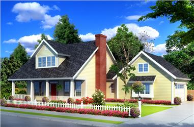 3-Bedroom, 1675 Sq Ft 1 1/2 Story Home Plan - 178-1251 - Main Exterior
