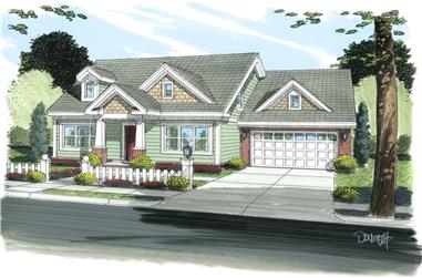 3-Bedroom, 1188 Sq Ft Cottage Home Plan - 178-1262 - Main Exterior