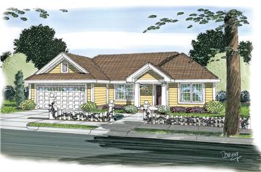 3-Bedroom, 1142 Sq Ft Traditional House Plan - 178-1265 - Front Exterior