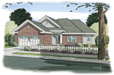 3-Bedroom, 1121 Sq Ft Traditional House Plan - 178-1266 - Front Exterior
