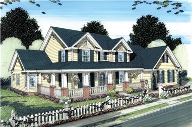 4-Bedroom, 3008 Sq Ft Country Home Plan - 178-1274 - Main Exterior