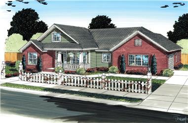 3-Bedroom, 2027 Sq Ft Traditional Home Plan - 178-1297 - Main Exterior