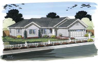 3-Bedroom, 1294 Sq Ft Traditional House Plan - 178-1308 - Front Exterior