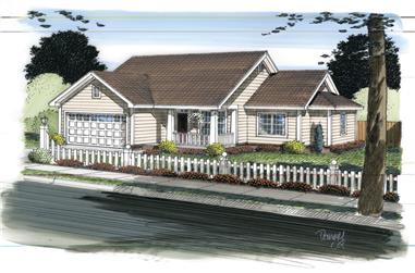 3-Bedroom, 1145 Sq Ft Traditional House Plan - 178-1312 - Front Exterior