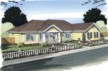 3-Bedroom, 1452 Sq Ft Ranch House Plan - 178-1318 - Front Exterior