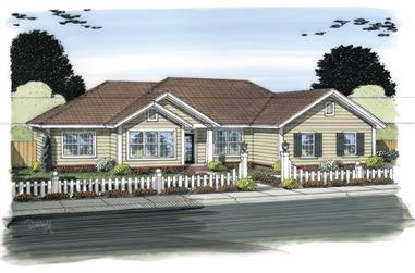 3-Bedroom, 1631 Sq Ft Traditional House Plan - 178-1319 - Front Exterior