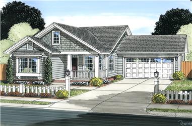 3-Bedroom, 1420 Sq Ft Cottage House Plan - 178-1342 - Front Exterior