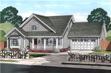 3-Bedroom, 1597 Sq Ft Cottage House Plan - 178-1369 - Front Exterior