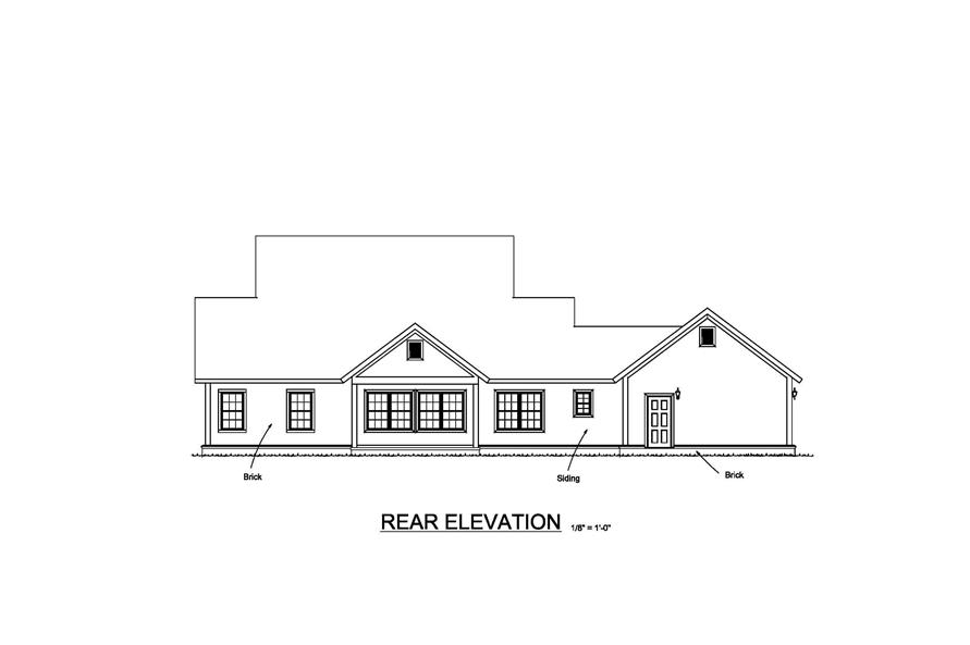178-1373: Home Plan Rear Elevation