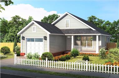 3-Bedroom, 1284 Sq Ft Cottage House Plan - 178-1374 - Front Exterior