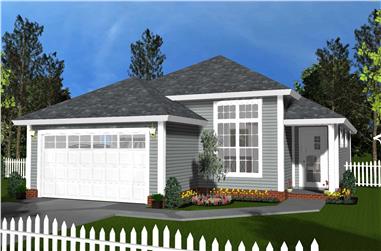 3-Bedroom, 1577 Sq Ft Contemporary House Plan - 178-1405 - Front Exterior