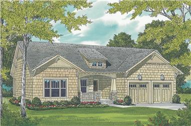 3-Bedroom, 1387 Sq Ft Cottage House Plan - 180-1000 - Front Exterior