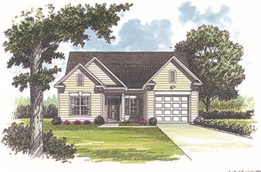 3-Bedroom, 1402 Sq Ft Traditional House Plan - 180-1001 - Front Exterior