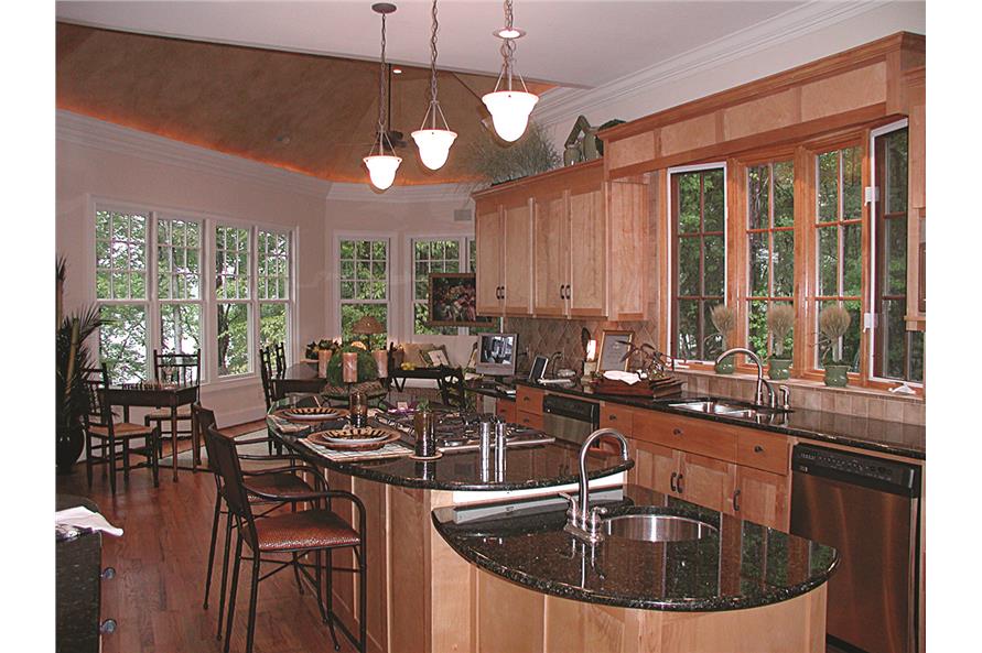 180-1020: Home Interior Photograph-Kitchen - alternate view toward breakfast nook and sun room