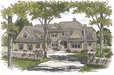 5-Bedroom, 6589 Sq Ft Cottage Home Plan - 180-1026 - Main Exterior