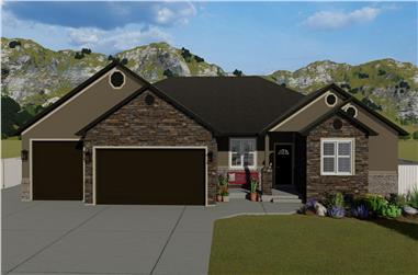2-5 Bedroom, 2446-4979 Sq Ft Ranch House Plan - 187-1140 - Front Exterior