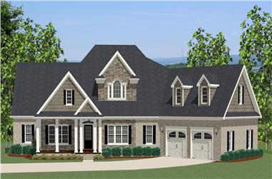 3-Bedroom, 2549 Sq Ft Colonial Home Plan - 189-1000 - Main Exterior