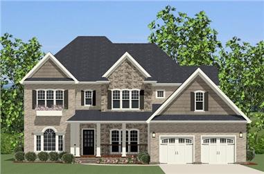 5-Bedroom, 3263 Sq Ft Colonial House Plan - 189-1013 - Front Exterior