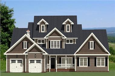 4-Bedroom, 3568 Sq Ft Farmhouse House Plan - 189-1014 - Front Exterior