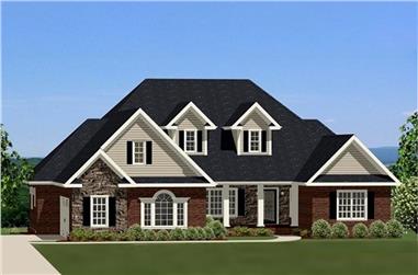 3-Bedroom, 3225 Sq Ft Traditional House Plan - 189-1065 - Front Exterior