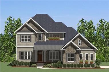 4-Bedroom, 3069 Sq Ft Luxury House Plan - 189-1089 - Front Exterior