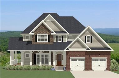 3-Bedroom, 2834 Sq Ft Traditional House Plan - 189-1096 - Front Exterior
