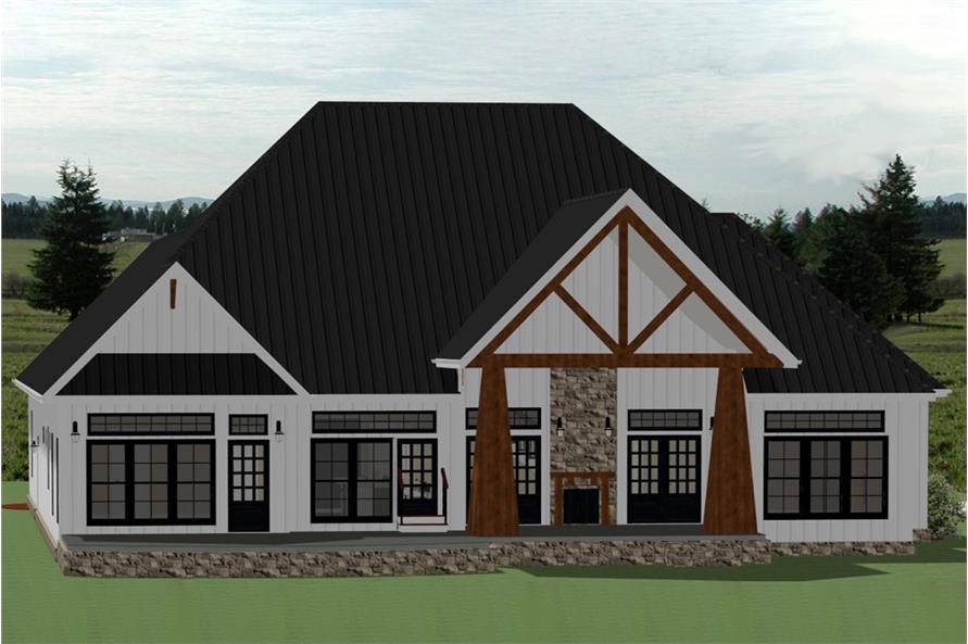 Home Plan Rear Elevation of this 4-Bedroom,3390 Sq Ft Plan -189-1104