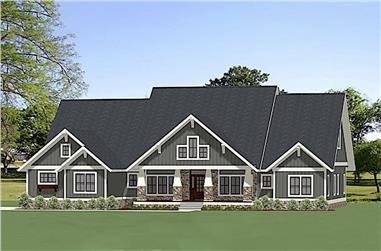 4-Bedroom, 3394 Sq Ft Ranch House Plan - 189-1116 - Front Exterior