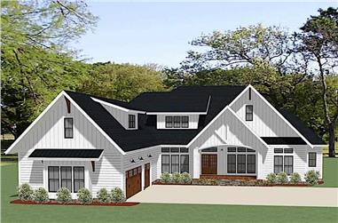 4-Bedroom, 2847 Sq Ft Farmhouse House Plan - 189-1129 - Front Exterior