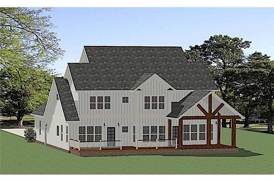 Rear View of this 3-Bedroom, 2715 Sq Ft Plan - 189-1134