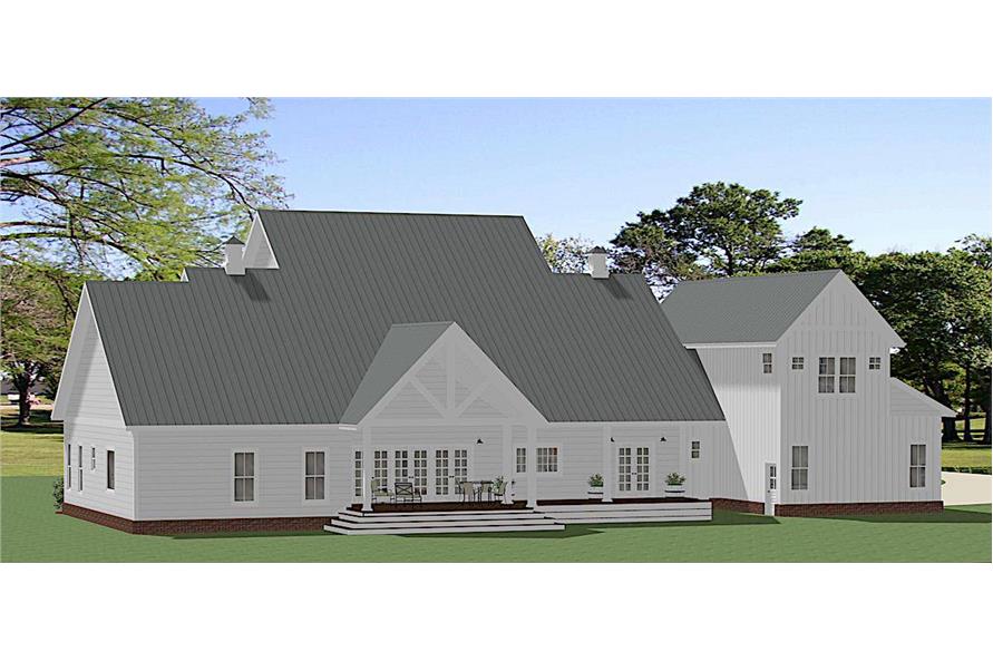 Rear View of this 5-Bedroom, 4455 Sq Ft Plan - 189-1140
